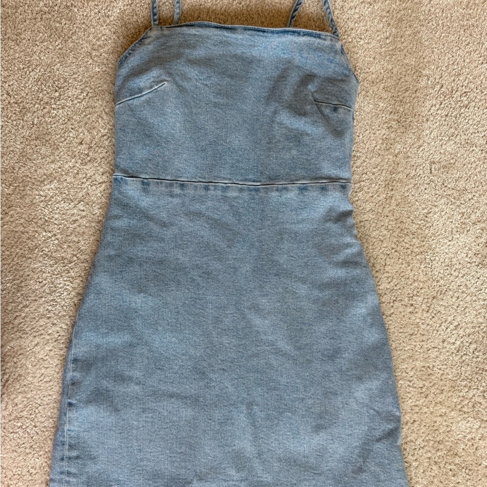 Zara Denim Mini Dress in Blue